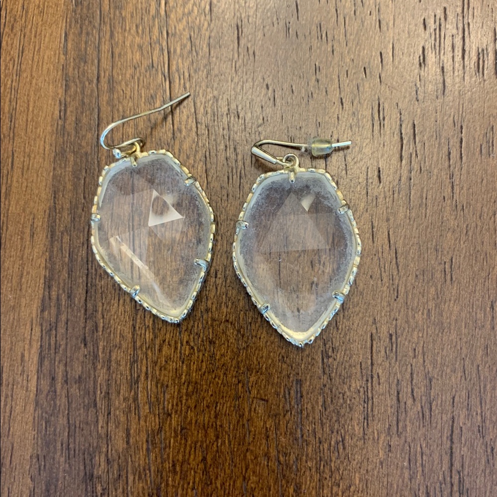 Kendra Scott crystal and gold earrings